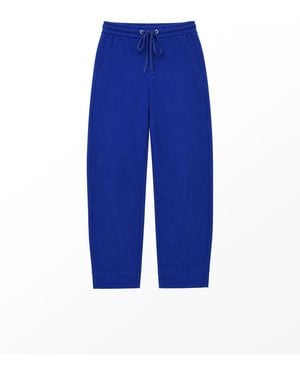 Ro & Zo Petite Cotton Blend Barrel Leg Sweatpants - Blue