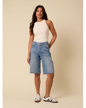 Nobody's Child Nobodys Child Relaxed Cut Off Shorts - Blue