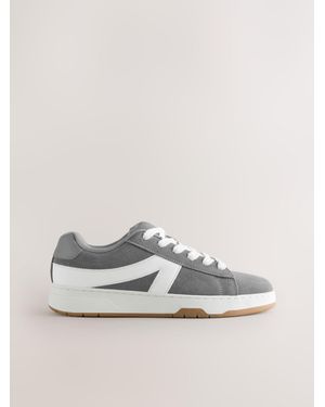 Next Forever Comfort Chunky Lace-Up Side Stripe Sneakers - Gray