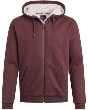 Weird Fish Camborne Borg Lined Full Zip Hoodie - Purple