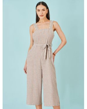 Yumi' Stripe Strappy Jumpsuit - Blue