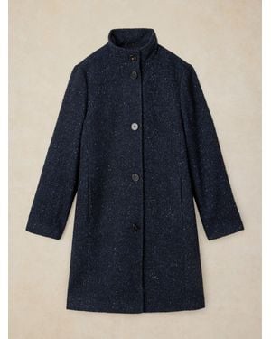 White Stuff Kaia Tweedy Coat - Blue