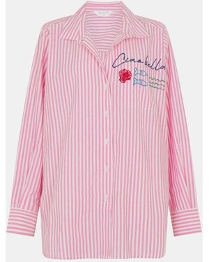 Accessorize Ciao Bella Embroidered Stripe Shirt - Pink