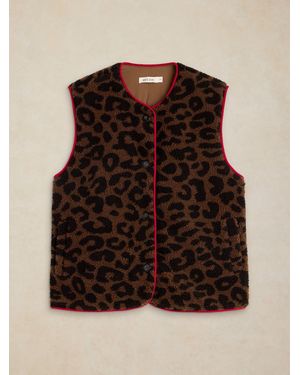 White Stuff Borg Leopard Gilet - Brown