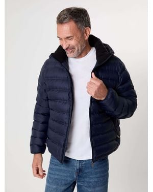 Saltwell Microfleece Lined Puffer Jacket With Removable Hood - Blue