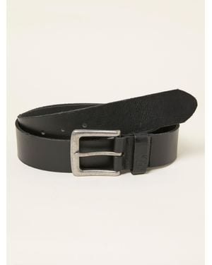 FatFace Plain Leather Belt - Black