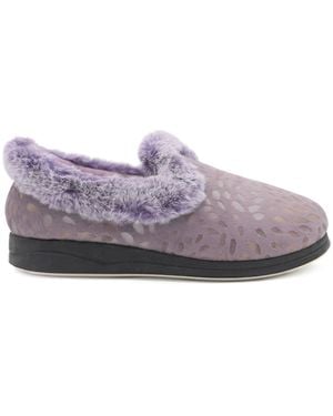 Pavers Wide Fit Hands Free Luxury Memory Foam Slippers - Purple