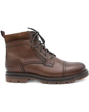 Pavers Wide Fit Leather Lace Up Boots - Brown