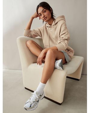 Nike Oversized Mini Sportswear Phoenix Fleece Swoosh Pullover Hoodie - Natural