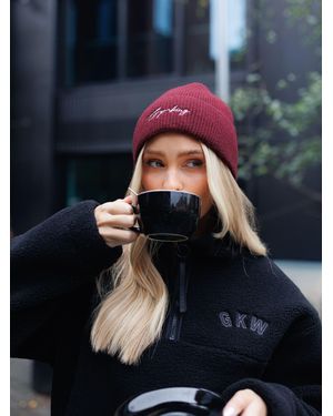 Gym King Script Rib Knit Beanie - Blue