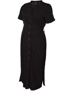 Vero Moda Maternity Short Sleeve Shirt Dress - Black