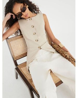 River Island Slash Neck Waistcoat - Natural