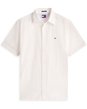 Tommy Hilfiger Short Sleeve Seersucker Shirt - White