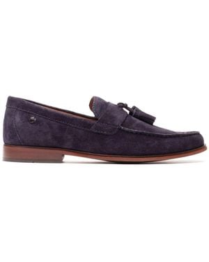 Base London Flint Tassle Leather Loafers - Purple