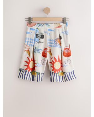 Next Pleat Front Bermuda Shorts - White