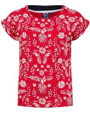 Weird Fish Paw Printed Jersey T-Shirt - Red