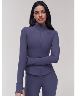 OSIA Cinched Zip Through Jacket - Blue