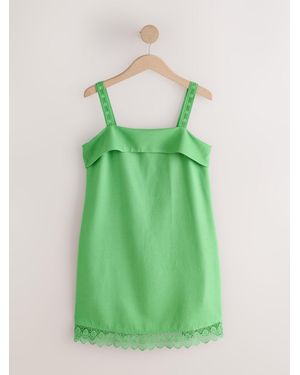 Next Strappy Foldover Mini Summer Dress - Green