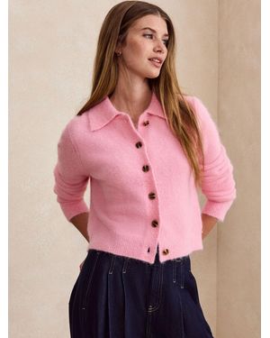 Next Knitted Collar Cardigan With Wool - Pink