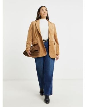 Simply Be Simply Be Faux Suedette Blazer - Blue