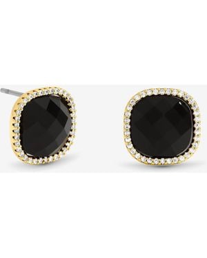 Jon Richard Plated And Jet Crystal Stud Earrings - Black