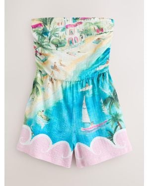 Next Jersey Bandeau Playsuit - Blue