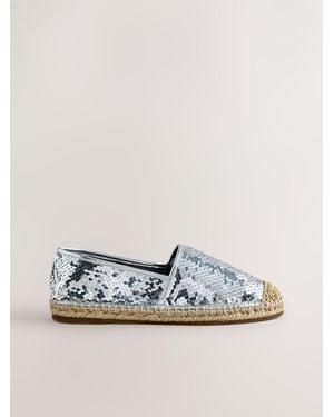 Next Forever Comfort Flache Hochgeschnittene Espadrilles - Mettallic