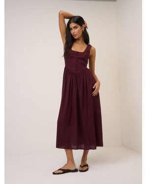 Nobody's Child Nobodys Child Cora Midi Dress - Purple