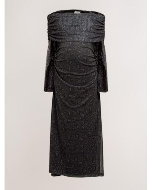 Next Maternity Mesh Bardot Dress - Black