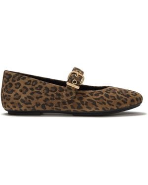 Fitflop Delicato Suede Leopard Mary Janes Shoes - Braun