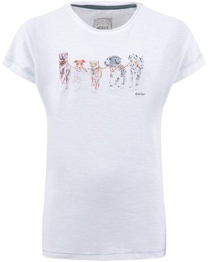 Weird Fish Take The Lead Front Print Cotton Graphic T-Shirt - White