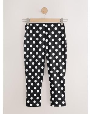 Next Polka Dot Capri Cropped Length Trousers - Black