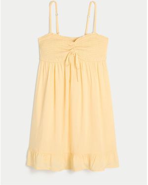 Hollister Patterned Smock Dress - Yellow