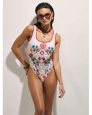 River Island Mexicana Floral Print Swimsuit - White