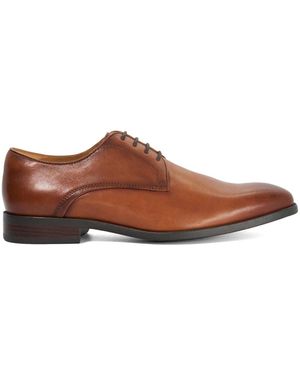 Dune Tan Standard Fit Flexi Sole Derby Shoes - Brown