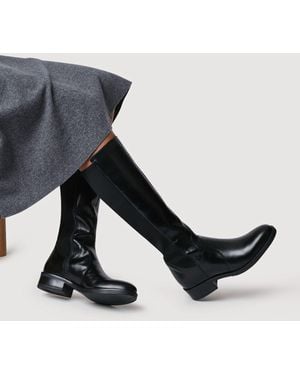 Jones Bootmaker Jones Bootmaker/Leather Ellisia Leather Stretch-Fit Long Boots - Metallic