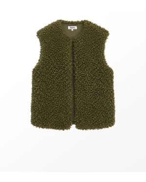 Ro & Zo Faux Shearling Gilet - Green