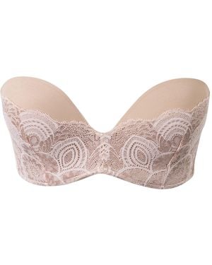 Wonderbra Ultimate Trägerloser, Raffinierter Glamour-Spitzen-Bh - Natur