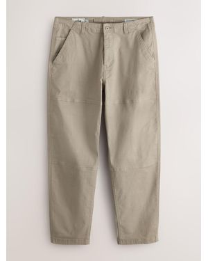 Next Stone Relaxed Tapered Fit Utility Pants - Natural