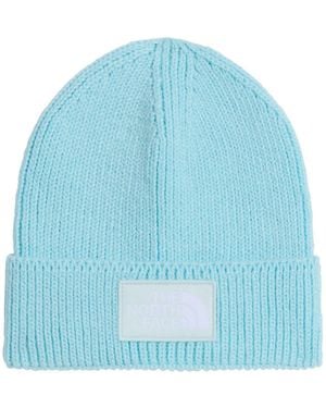 The North Face Logo Box Cuffed Beanie - Blue