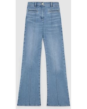 Reiss Claude Petite Pintuck-Detail Flared Jeans - Blue