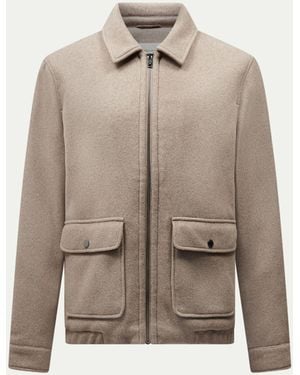 Peckham Rye Wool Blend Bomber Jacket - Natural