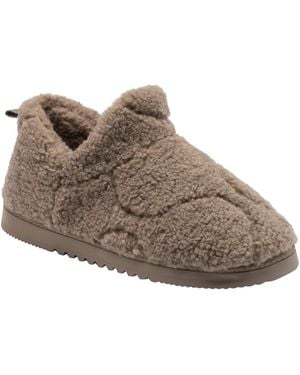 Dunlop Fur Bootee Slippers - Brown