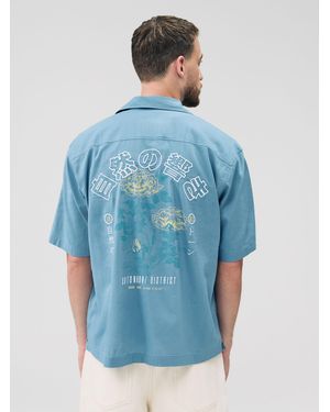 Next Back Printed Short Sleeve Shirt - Blue