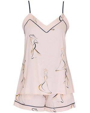 Fable & Eve Parisian Chic Print Cami & Shorts Set - Pink
