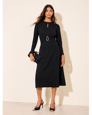 Friends Like These Petite Buckle Waist Midi Dress - Black