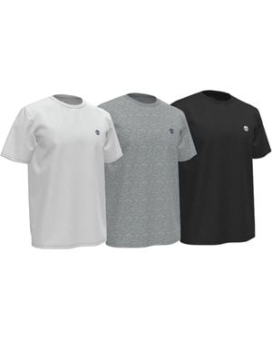 Timberland Jersey Crew 100% Cotton T-Shirts 3 Pack - Grey