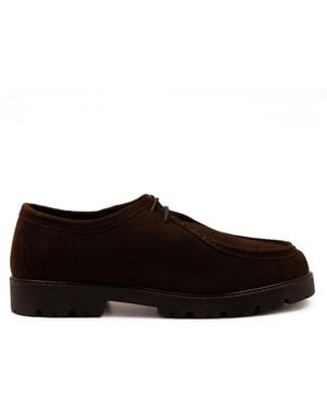 OFF THE HOOK Jovi Suede Moc Toe Lace-Up Shoes With Lug Sole - Weiß