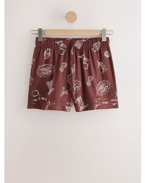 Next Tie Waist Jersey Shorts - Multicolor