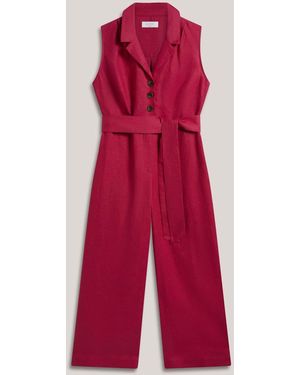 Hobbs Cherry Petite Destiny Linen Jumpsuit - Red